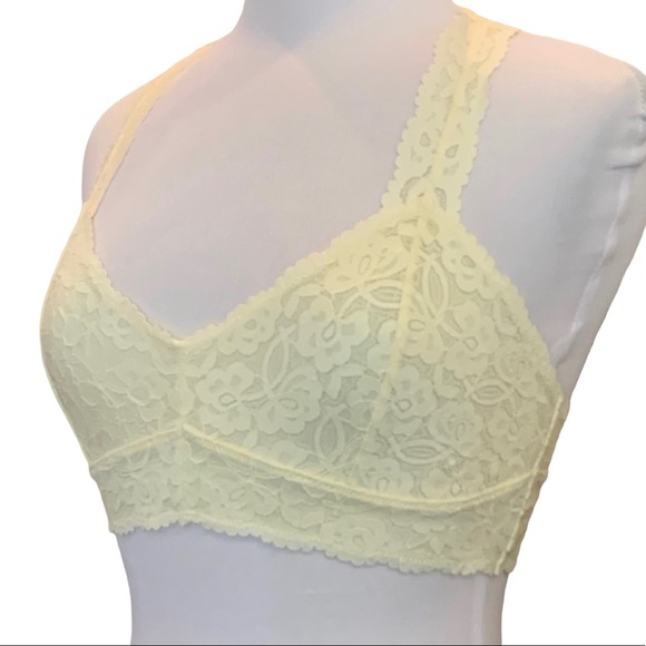 S M L NWT Free People Galloon Lace Racerback Bralette Yellow Small Medium Large - Picture 6 of 11